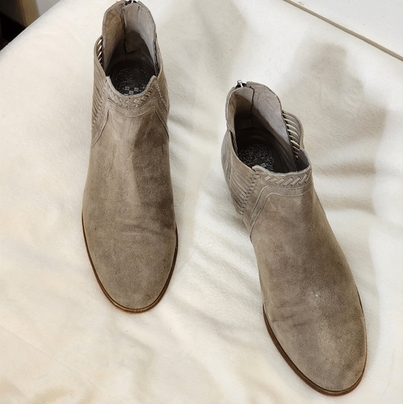 Vince Camuto Pippsy Lattice Side Foxy Suede Leather Booties Ankle Boots Summer - Picture 12 of 16